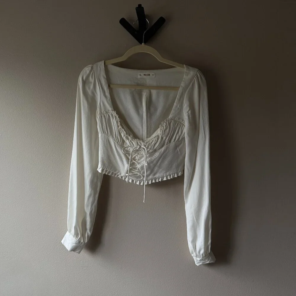 Eggie White Milkmaid Top - Picture 2 of 4